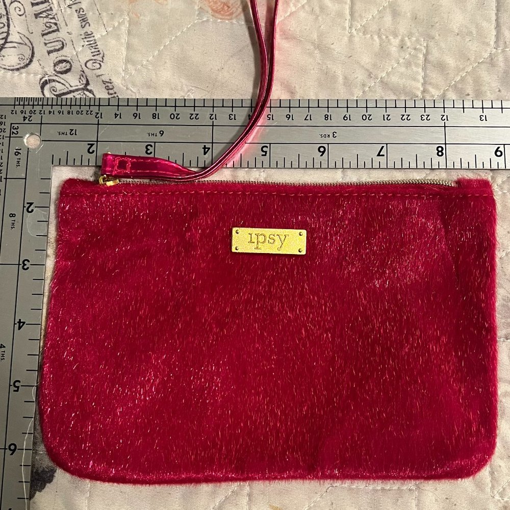 Ipsy Glam Bag - Cosmetic Bag - Red - Never Used
